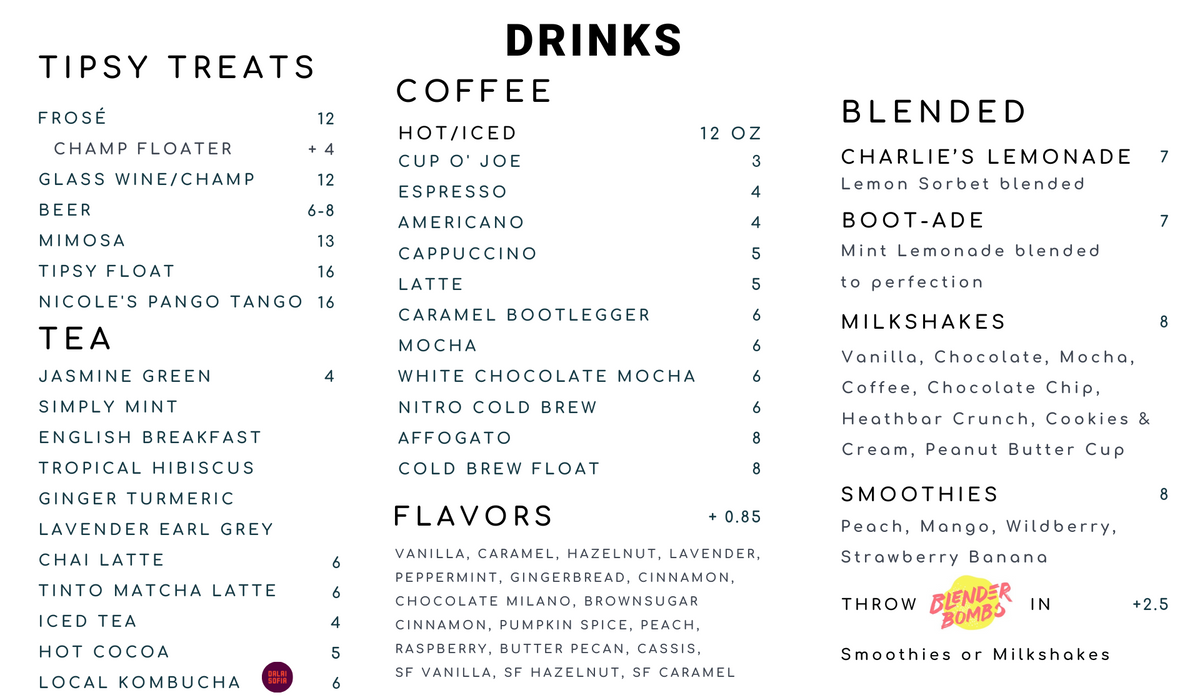 Menu – Tinto y Crema
